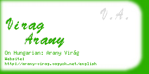 virag arany business card